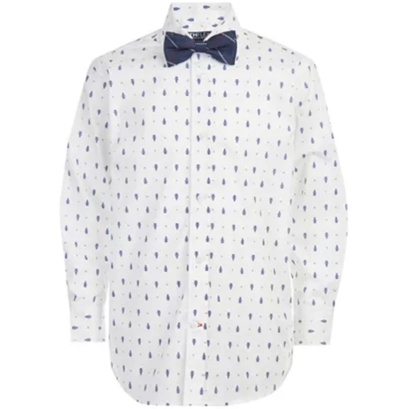 SALE! TOMMY HILFIGER BOYS 2 PIECE DRESS SHIRT & BOW SET. - Picture 5 of 6